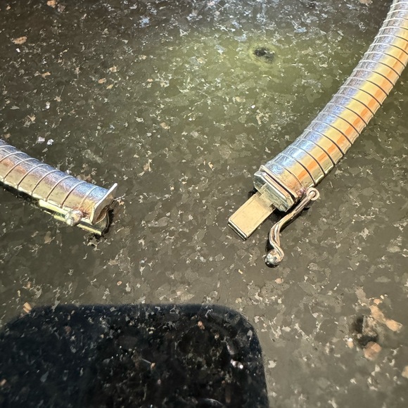 Sterling silver necklace, vintage, snake style, excellent condition - Picture 5 of 9